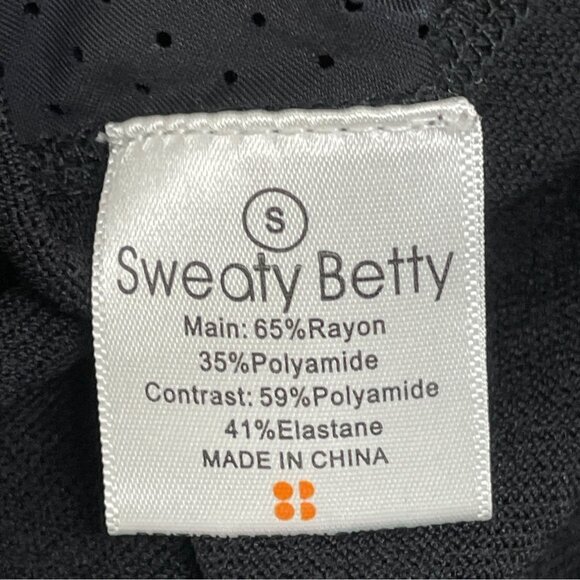 Sweaty Betty Black Long Sleeve Crew Neck Top W/ Mesh Panels Size S - Picture 6 of 7